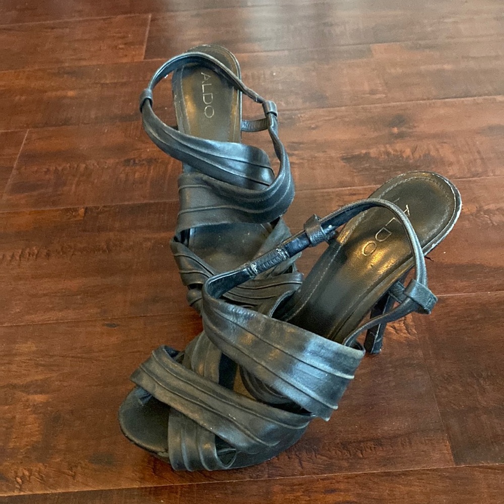 Aldo Black Leather Platform Stiletto - Used